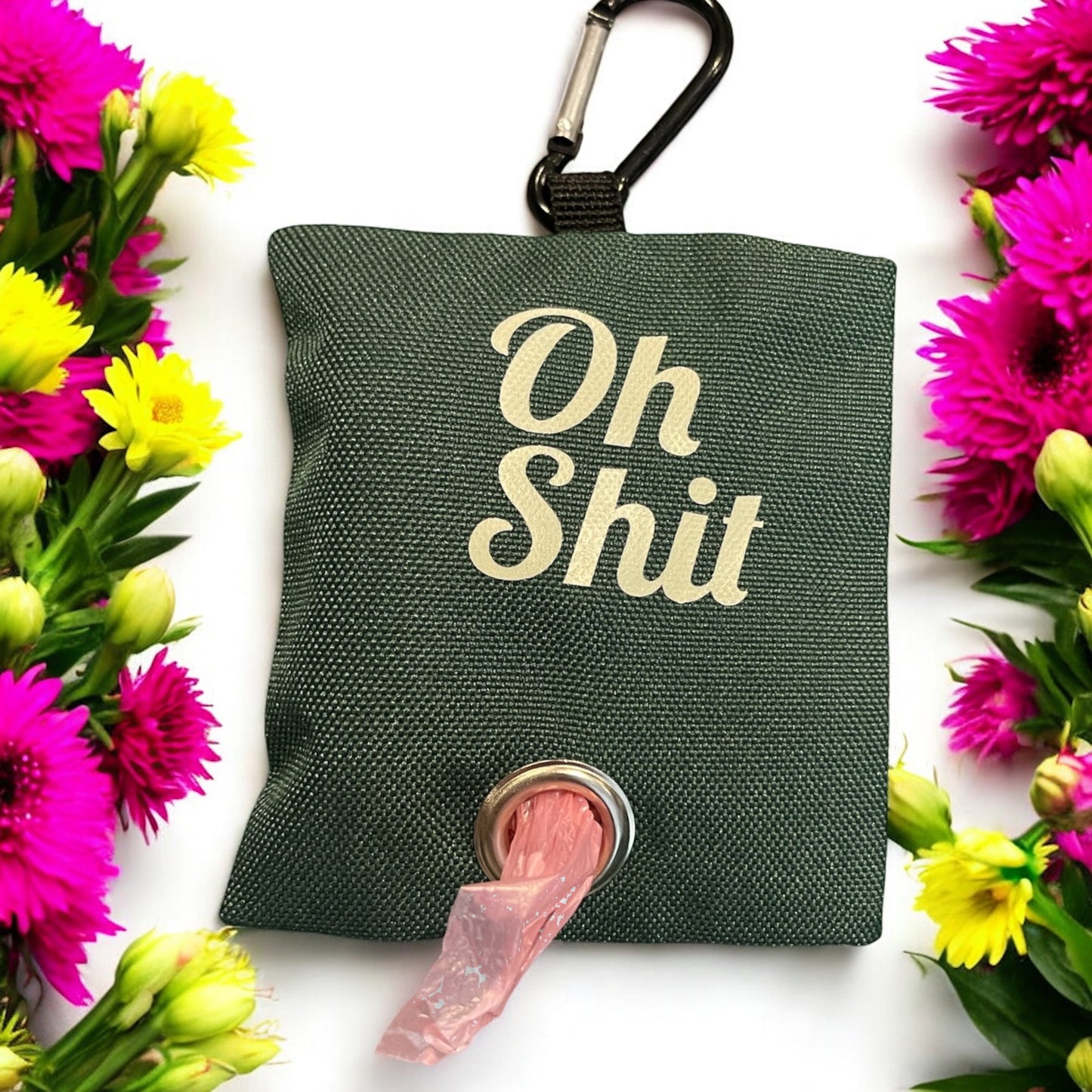 "Oh Shit” Poop Bag Holder and Poop Bags, Waste Dispenser