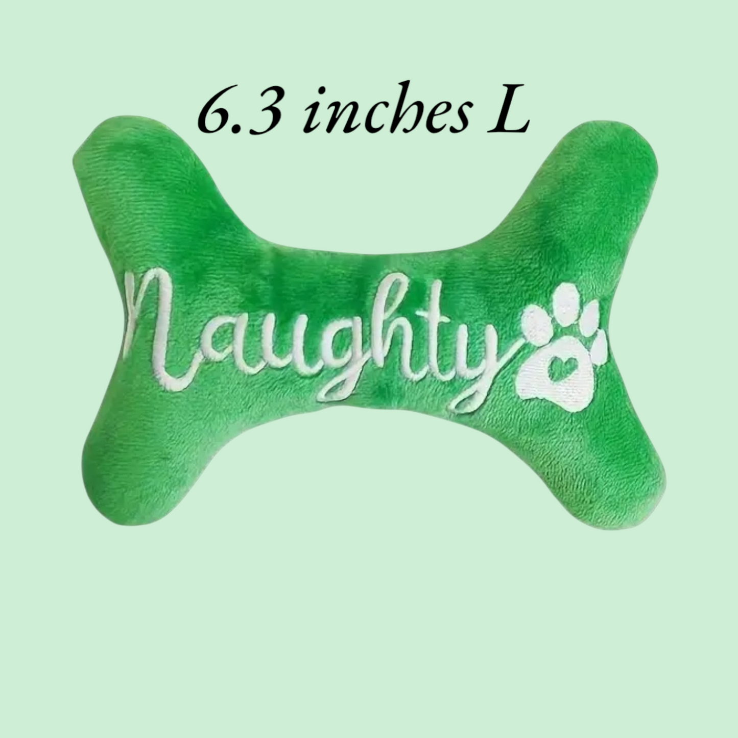 Headlight Harness Bone Shape Dog Naughty/Nice Holiday Toy - 2 Pack Plush Squeaky Toys