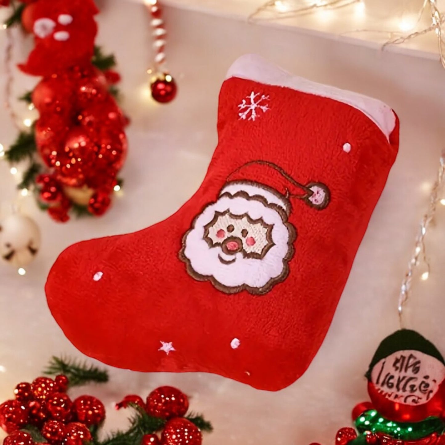 Christmas Stocking Shaped Plush Squeaky Toy