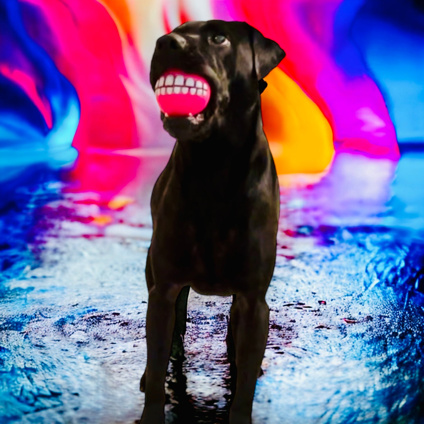 Smile Squeak Dog Ball