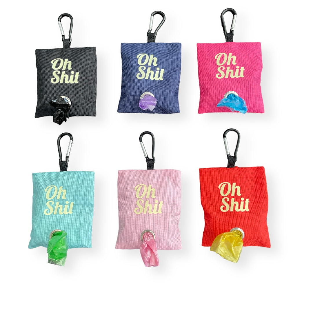 "Oh Shit” Poop Bag Holder and Poop Bags, Waste Dispenser
