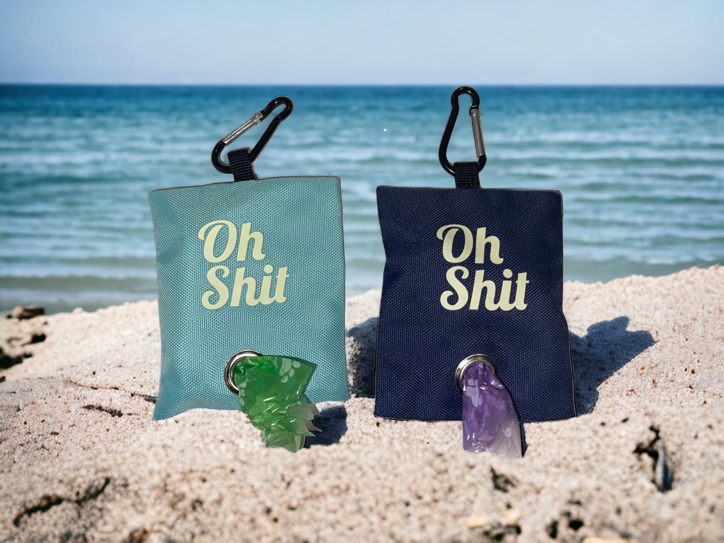 "Oh Shit” Poop Bag Holder and Poop Bags, Waste Dispenser
