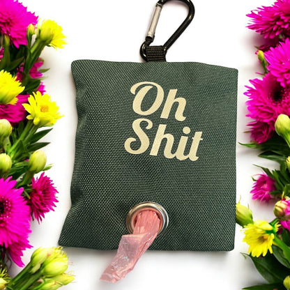 "Oh Shit”  Poop Bag Holder and Poop Bags, Waste Dispenser