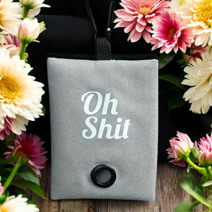 "Oh Shit”  Poop Bag Holder and Poop Bags, Waste Dispenser