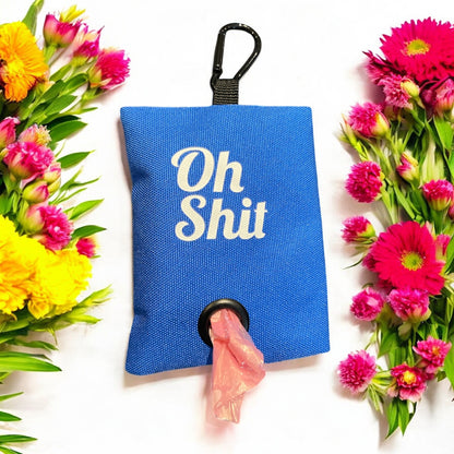"Oh Shit”  Poop Bag Holder and Poop Bags, Waste Dispenser