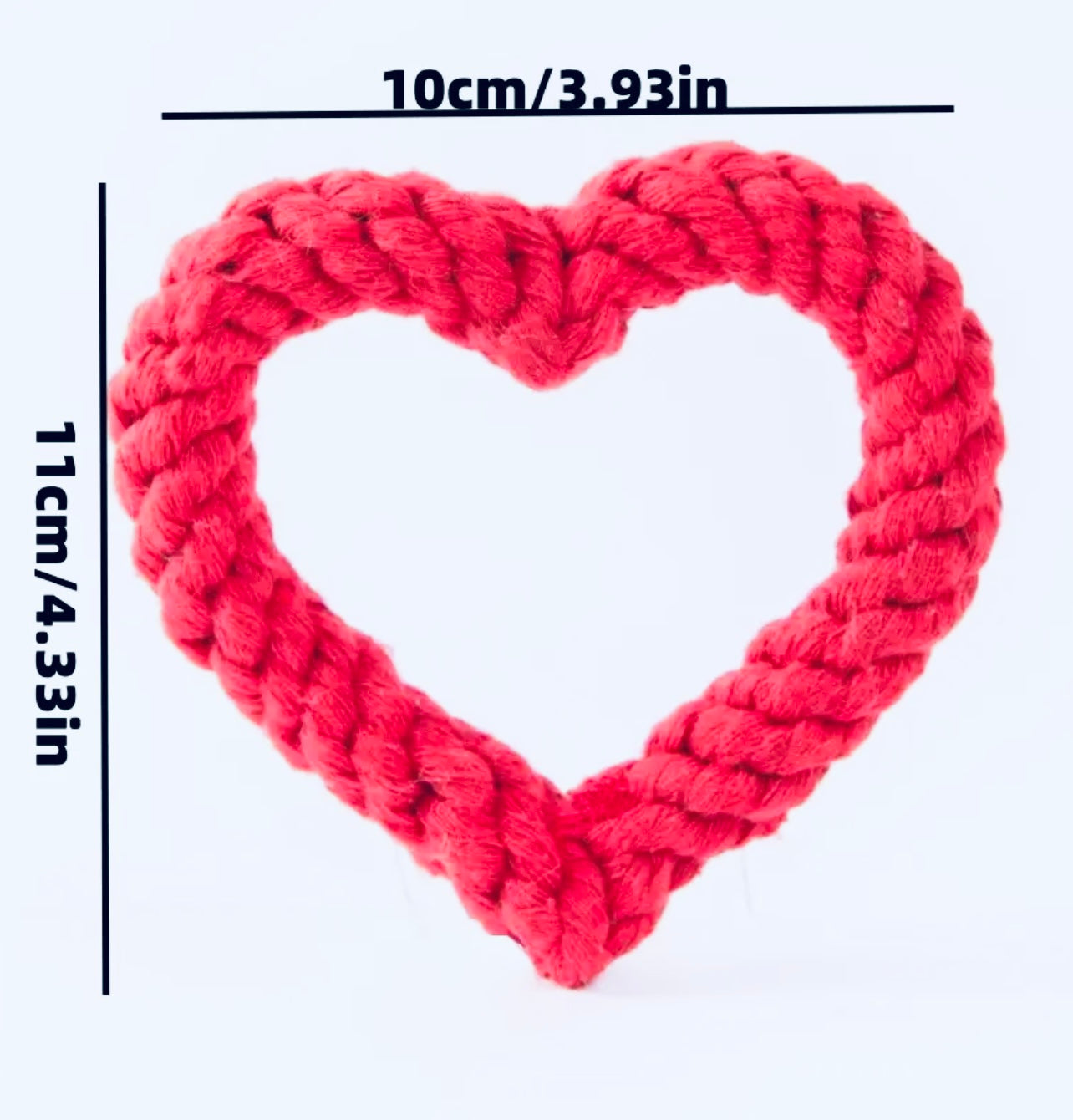 Valentine's Shaped Heart Rope Dog Toy, Pet Chew Toys, Chew Toys for Dog, Valentines Dog Pet, Red