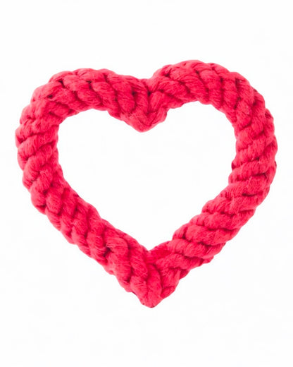 Valentine's Shaped Heart Rope Dog Toy, Pet Chew Toys, Chew Toys for Dog, Valentines Dog Pet, Red