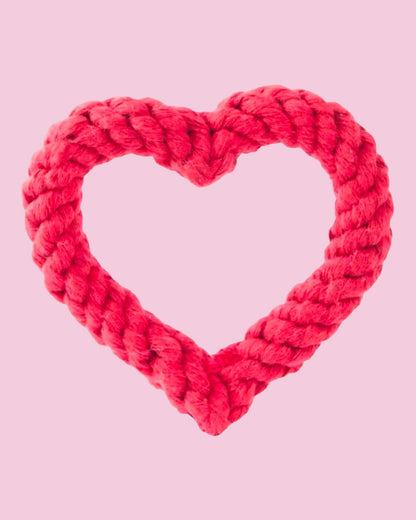 Valentine's Shaped Heart Rope Dog Toy, Pet Chew Toys, Chew Toys for Dog, Valentines Dog Pet, Red