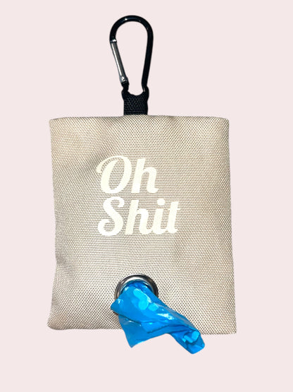 "Oh Shit”  Poop Bag Holder and Poop Bags, Waste Dispenser